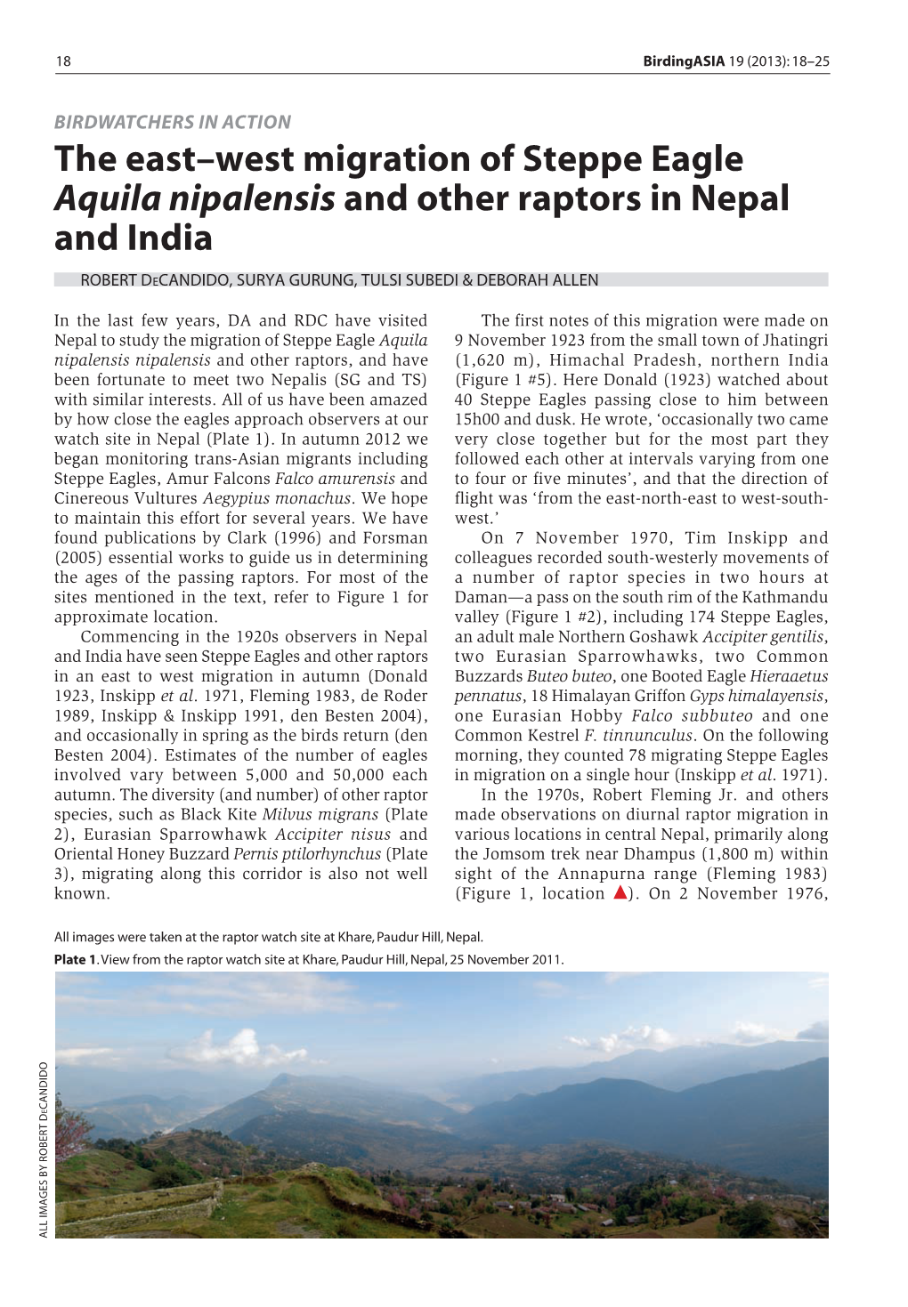 Migration of Steppe Eagle in Nepal