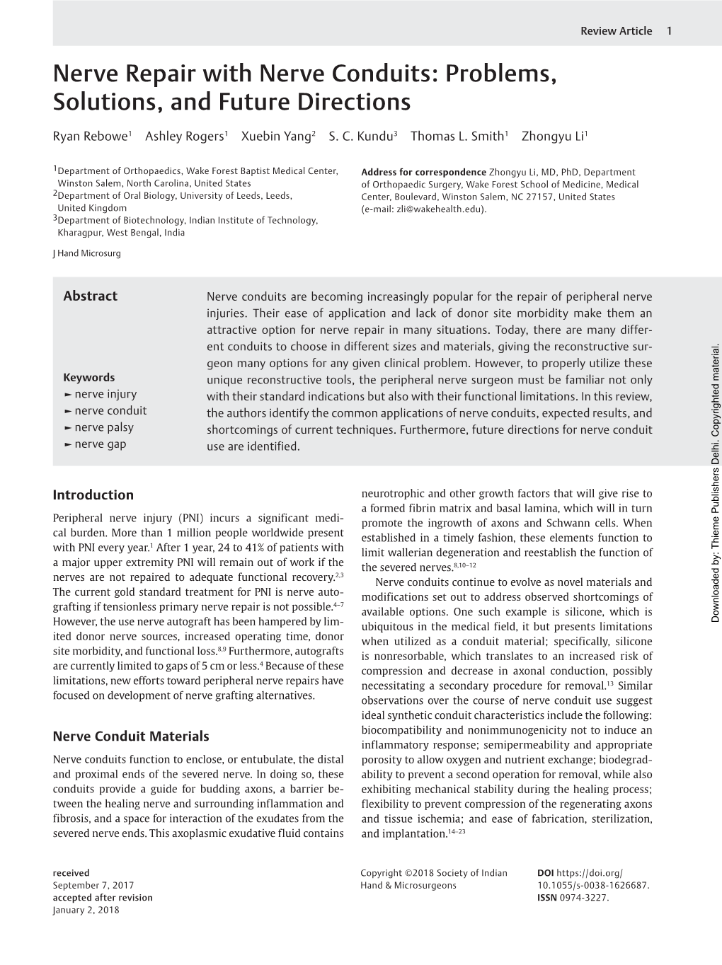 Nerve Repair with Nerve Conduits: Problems, Solutions, and Future ...