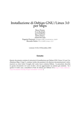 Installazione Di Debian GNU/Linux 3.0 Per Mips