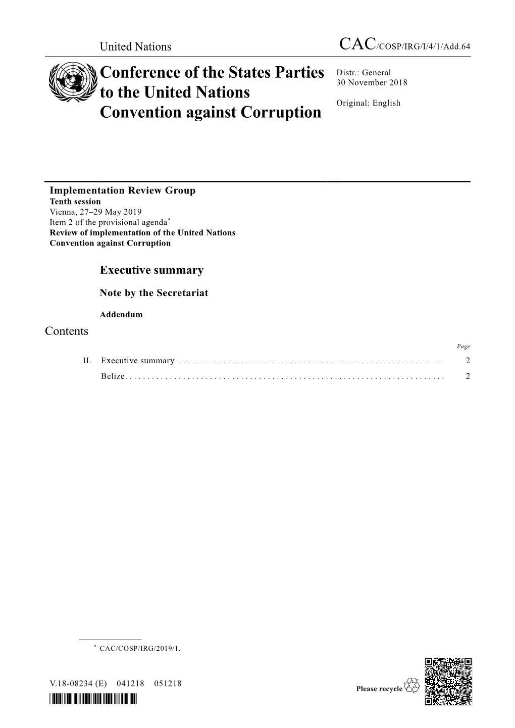 Conference of the States Parties to the United Nations Convention Against