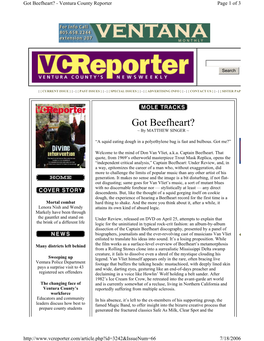 Got Beefheart? - Ventura County Reporter Page 1 of 3