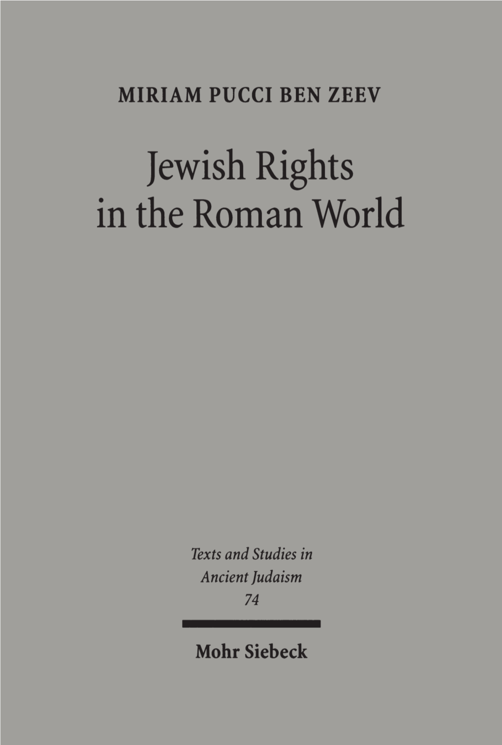 Jewish Rights in the Roman World