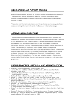 Bibliography and Further Reading Archives And