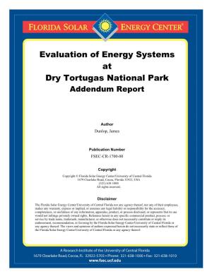 Evaluation of Energy Systems at Dry Tortugas National Park Addendum Report