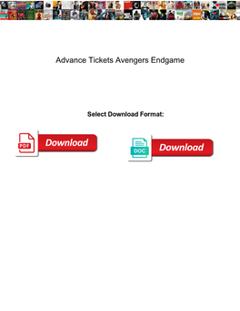 Advance Tickets Avengers Endgame