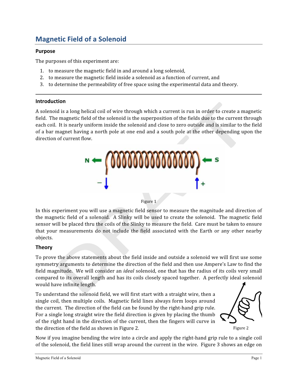 Field of a Solenoid Purpose the Purposes of This Experiment Are 1 DocsLib