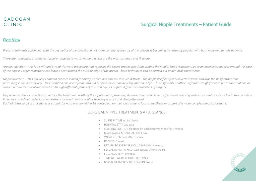 Surgical Nipple Treatments – Patient Guide