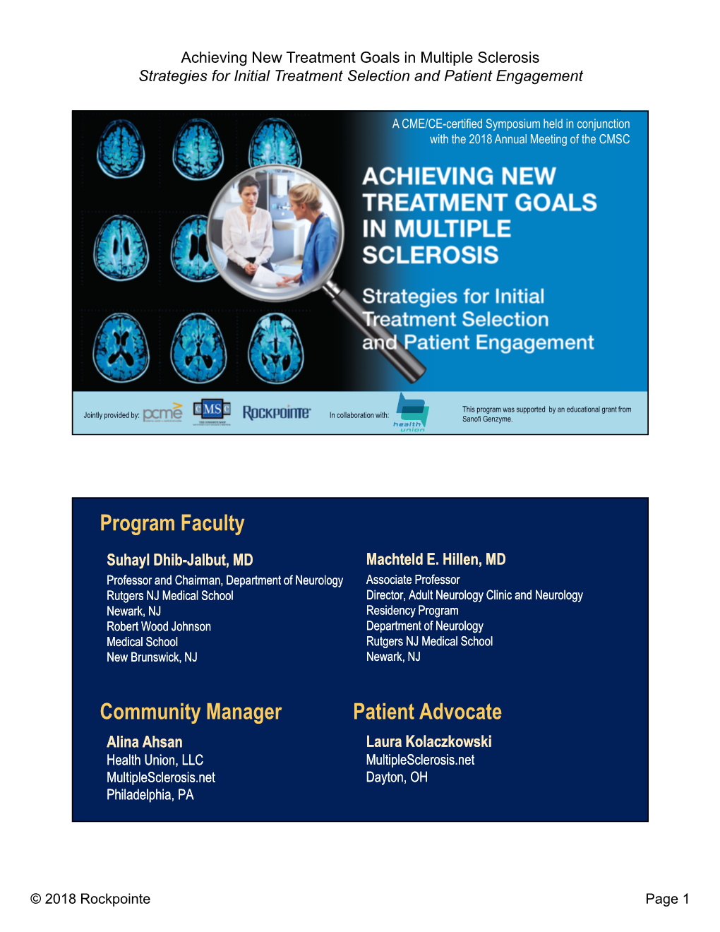 Multiple Sclerosis Strategies for Initial Treatment Selection and Patient Engagement