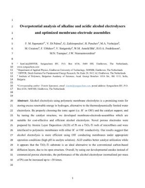 Overpotential Analysis of Alkaline and Acidic Alcohol Electrolysers And