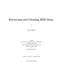 Extracting and Cleaning RDF Data