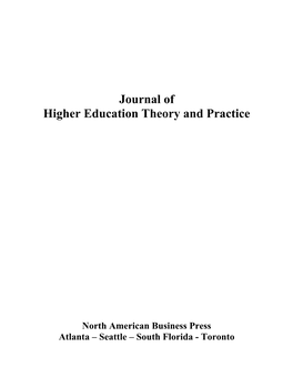 Journal of Higher Education Theory and Practice