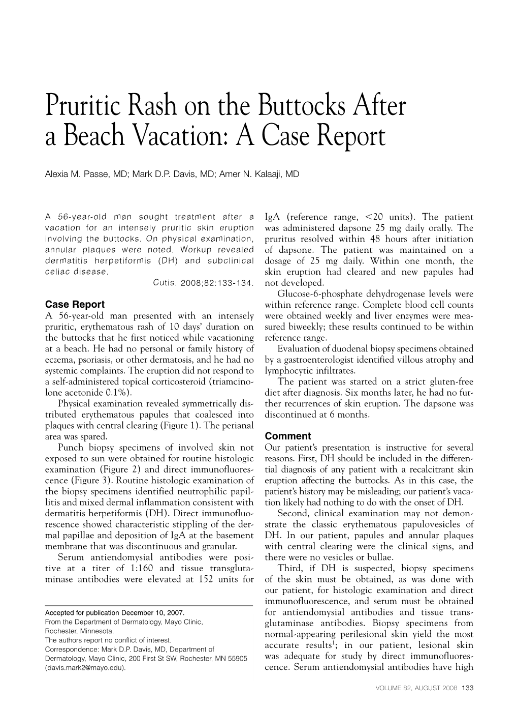 Pruritic Rash on the Buttocks After a Beach Vacation: a Case Report