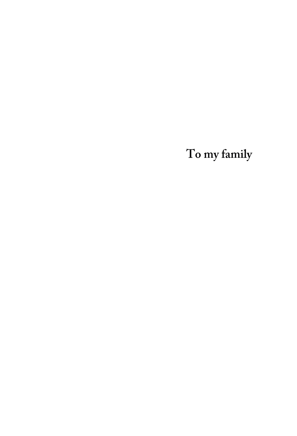 To My Family