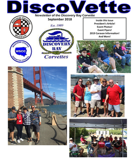 September 2018 Inside This Issue President’S Article! Event Photos! Event Flyers! 2019 Caravan Information! and More!