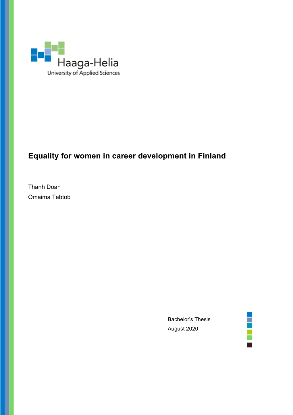Equality for Women in Career Development in Finland