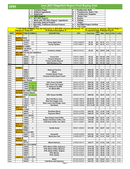June 2021 Ridgefield Region Food Buying Club Note: See Last Page for Symbols, Abbreviations and Warehouse Codes