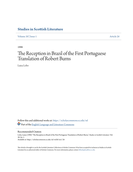 The Reception in Brazil of the First Portuguese Translation of Robert Burns Luiza Lobo