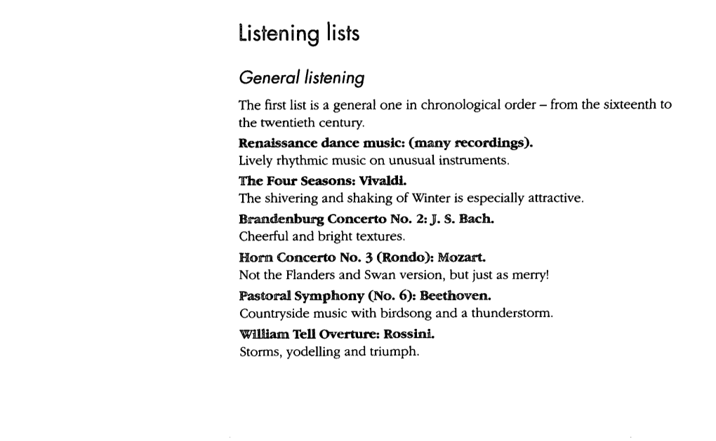 Listening Lists