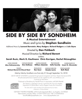 Side by Side by Sondheim.Indd