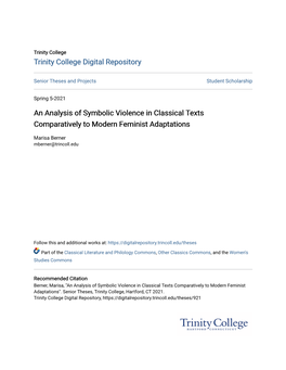 An Analysis of Symbolic Violence in Classical Texts Comparatively to Modern Feminist Adaptations