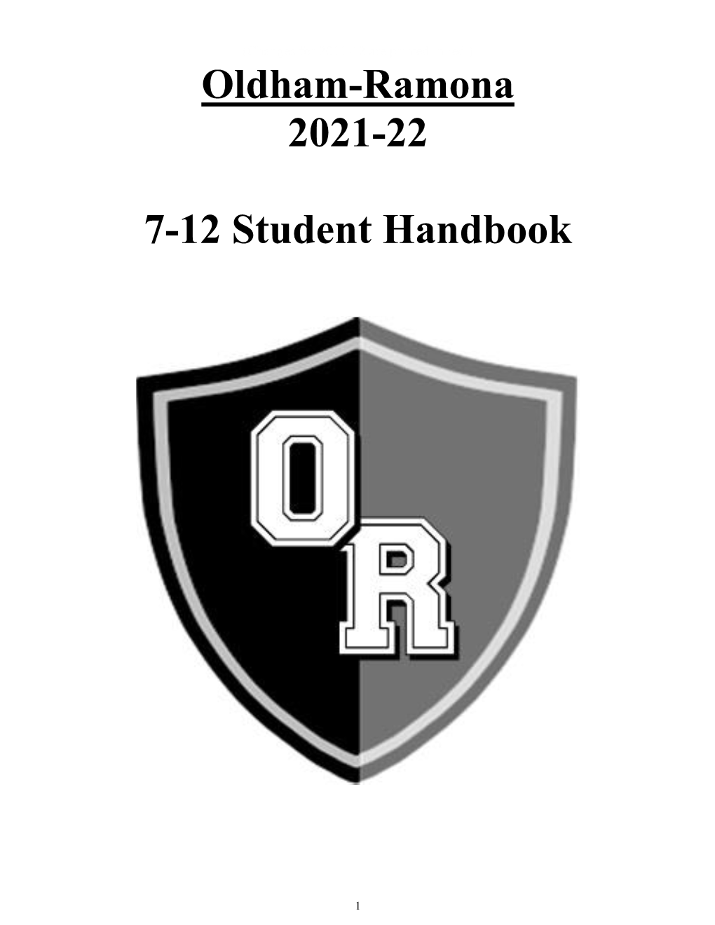 Oldham-Ramona 2021-22 7-12 Student Handbook