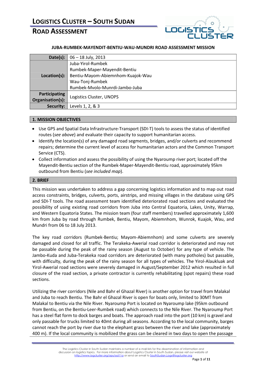 South Sudan Road Assessment