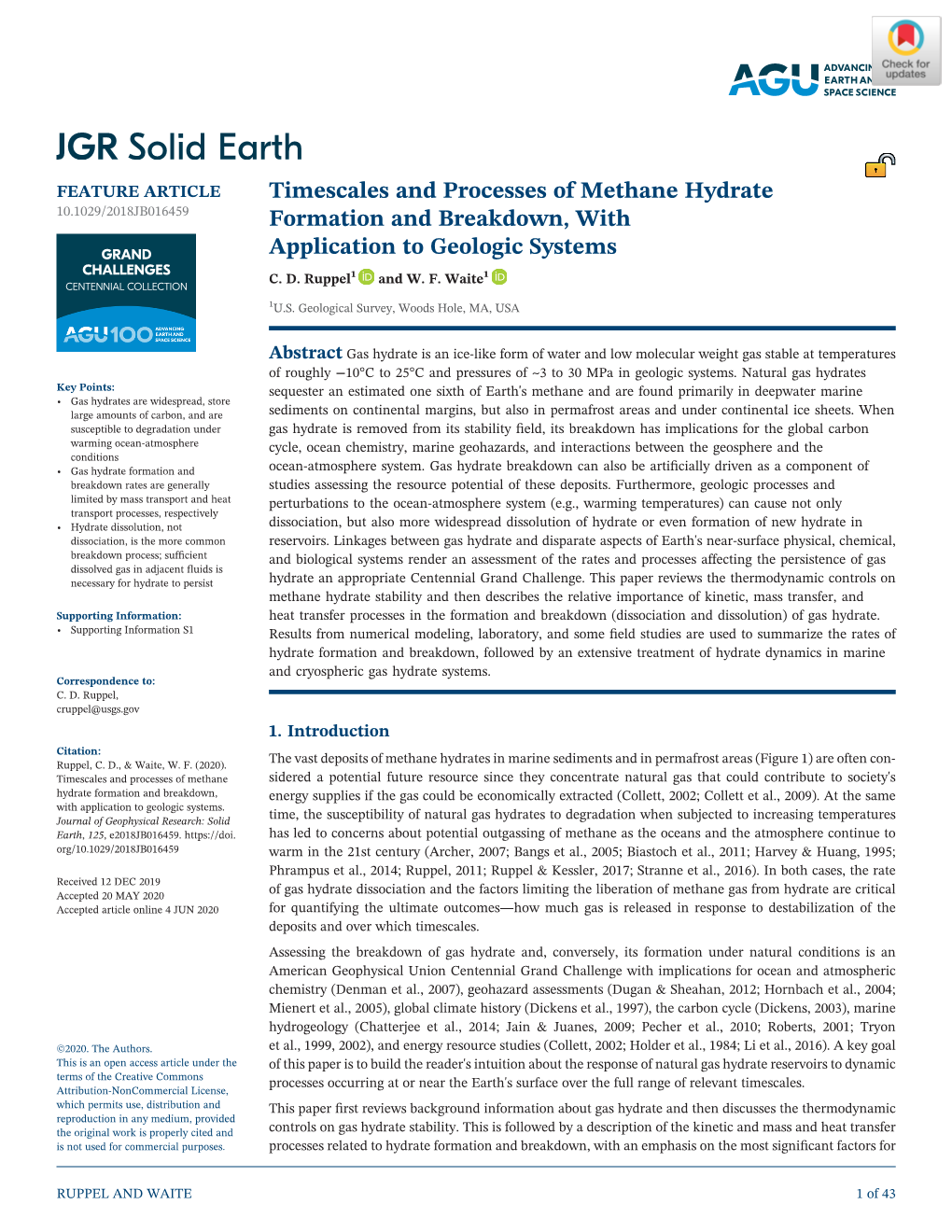 Timescales and Processes of Methane Hydrate Formation And