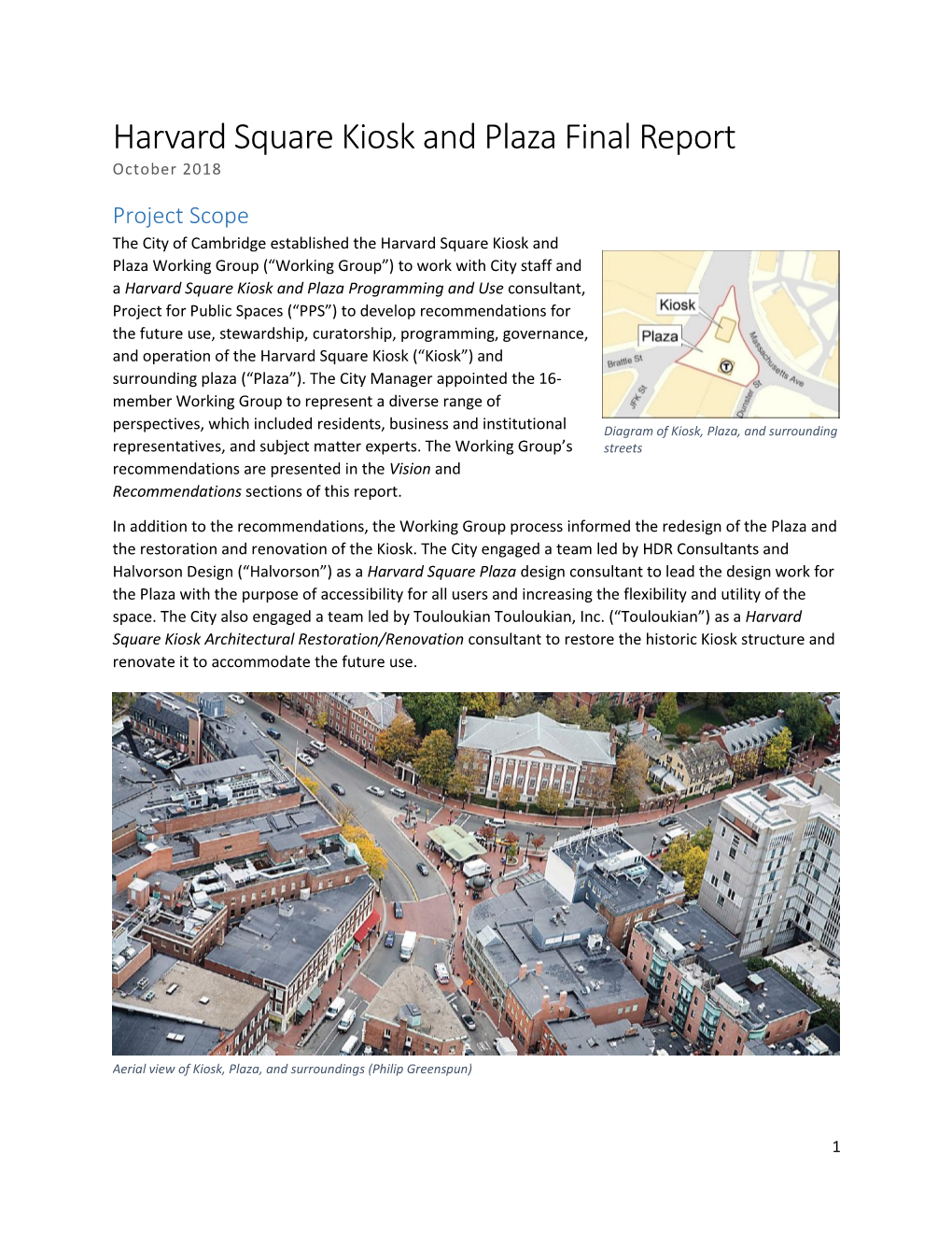 Harvard Square Kiosk and Plaza Final Report October 2018