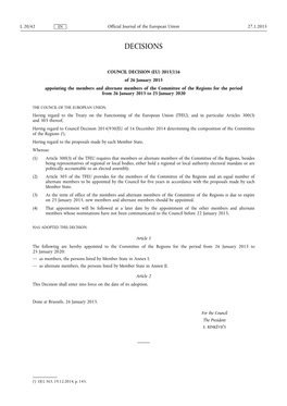 Council Decision (Eu) 2015