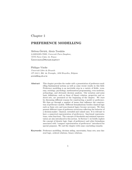 Chapter 1 PREFERENCE MODELLING