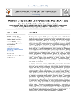 Quantum Computing for Undergraduates: a True STEAM Case