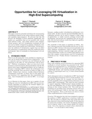 Opportunities for Leveraging OS Virtualization in High-End Supercomputing