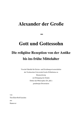 Alexander Der Große – Gott Und Gottessohn