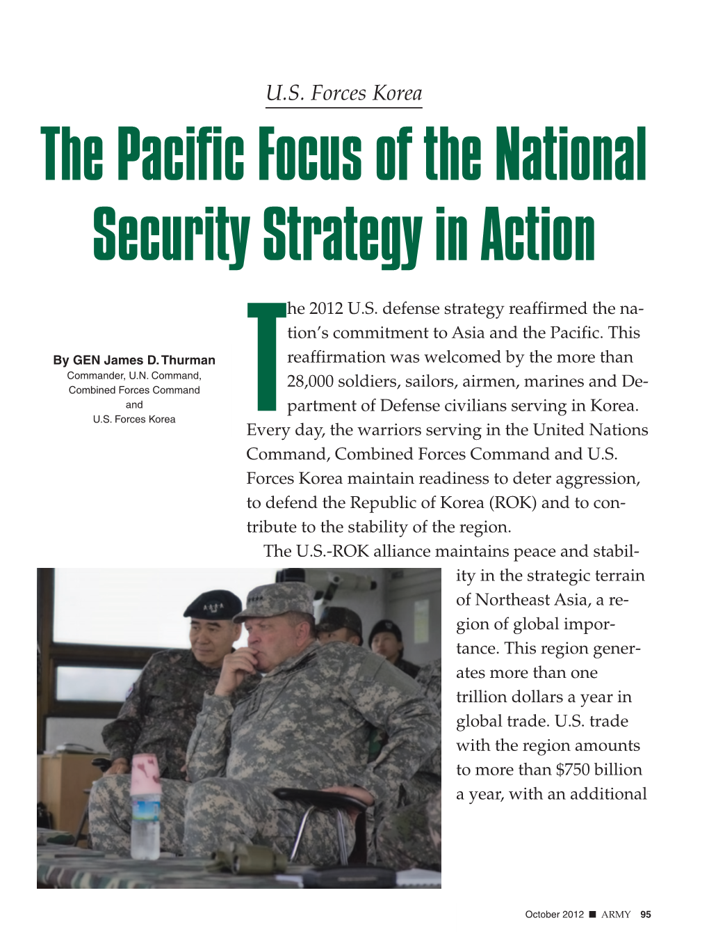 The Pacific Focus of the National Security Strategy in Action