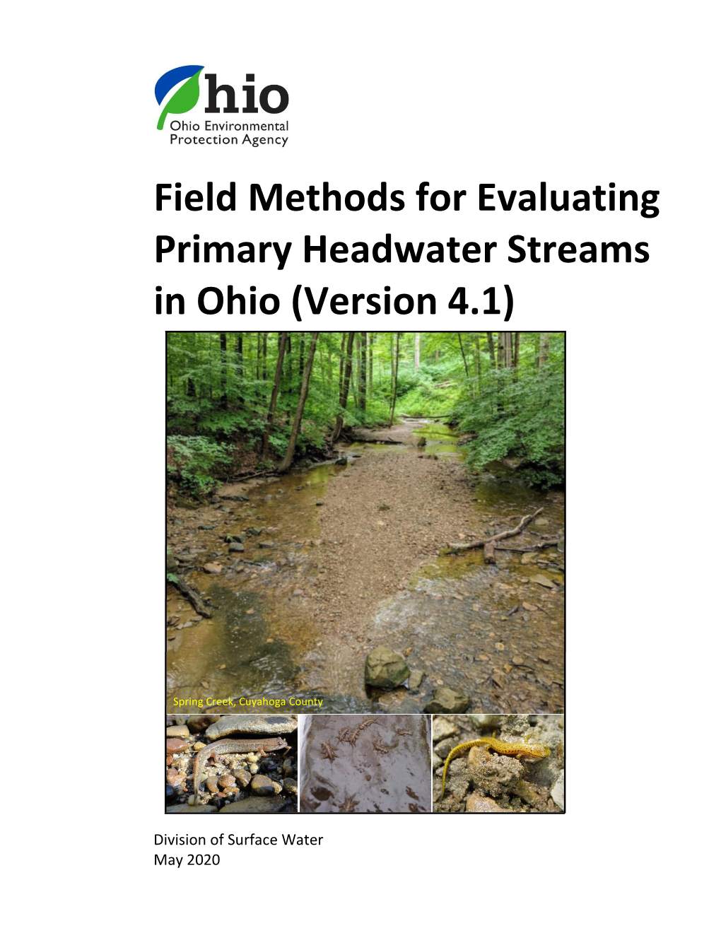 Field Methods for Evaluating Primary Headwater Streams in Ohio (Version 4.1)