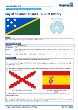 Flag of Solomon Islands - a Brief History