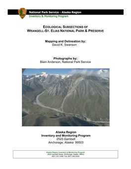 Ecological Subsections of Wrangell-St. Elias National Park & Preserve
