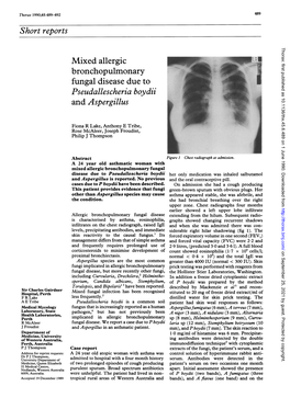 Short Reports Mixed Allergic Bronchopulmonary Fungal Disease