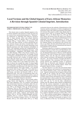 Local Versions and the Global Impacts of Euro-African Memories: a Revision Through Spanish Colonial Imprints