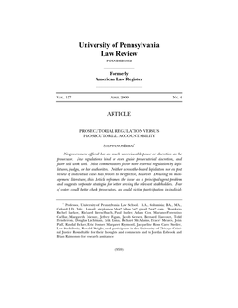 University of Pennsylvania Law Review