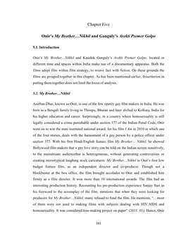 Chapter Five Onir‟S My Brother…Nikhil and Ganguly‟S Arekti Premer Golpo