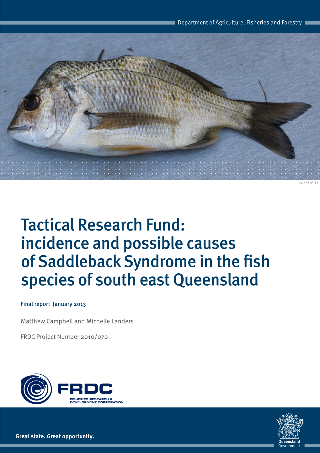 Incidence and Possible Causes of Saddleback Syndrome in the Fish Species of South East Queensland