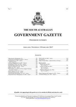 Government Gazette