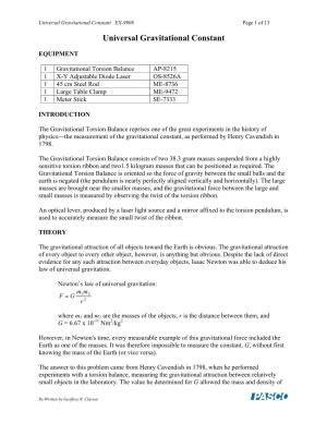 Universal Gravitational Constant EX-9908 Page 1 of 13