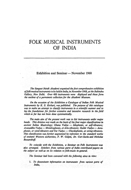 Folk Musical Instruments of India