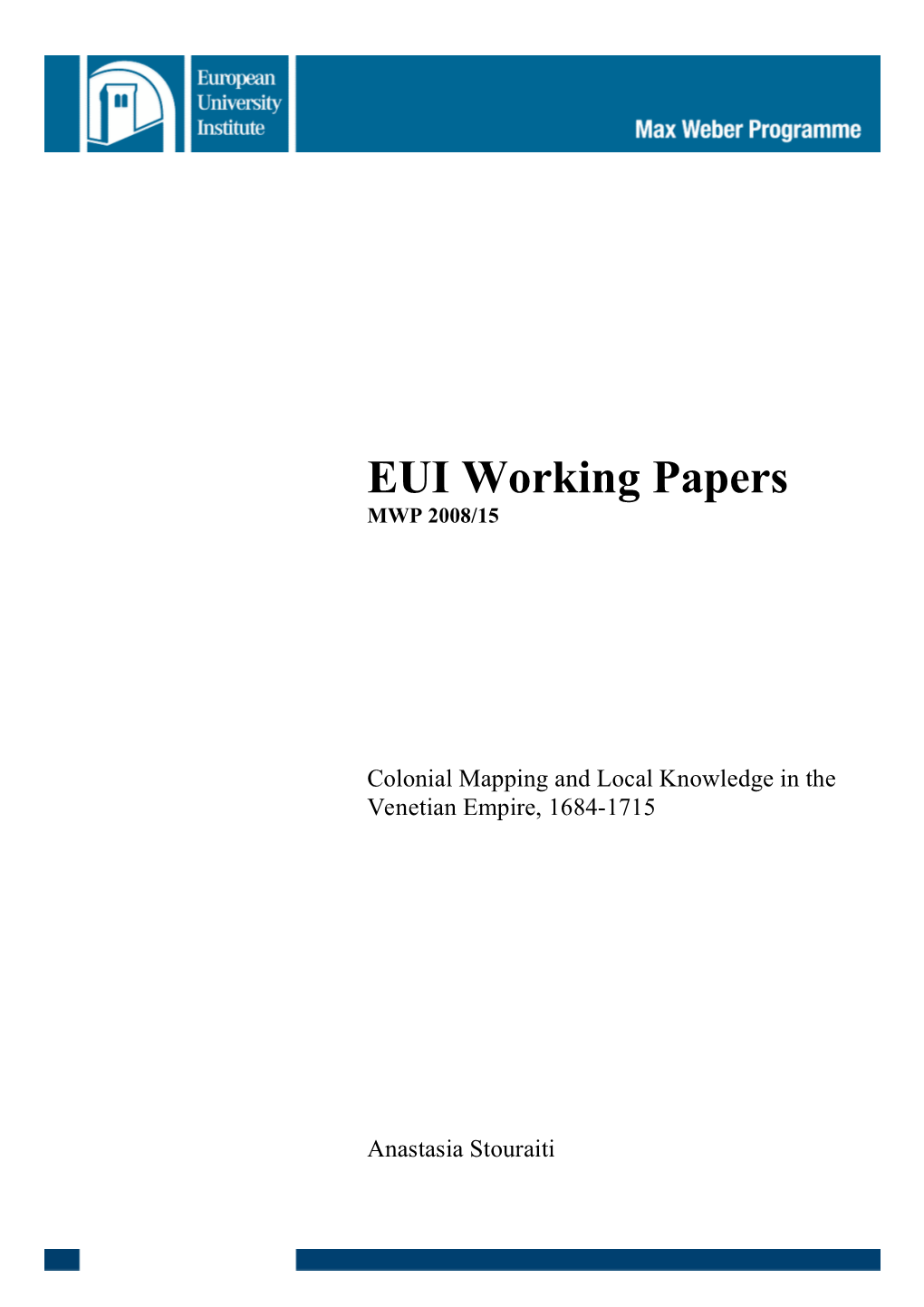 EUI Working Papers MWP 2008/15