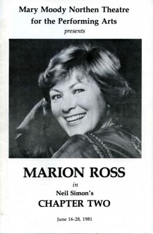MARION ROSS in Neil Simon's CHAPTER TWO