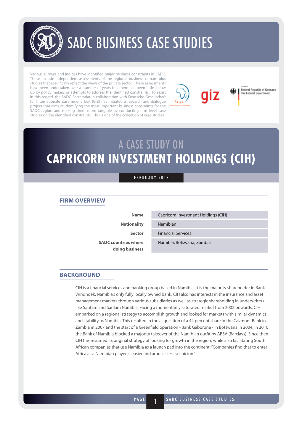 Capricorn Investment Holdings.Indd