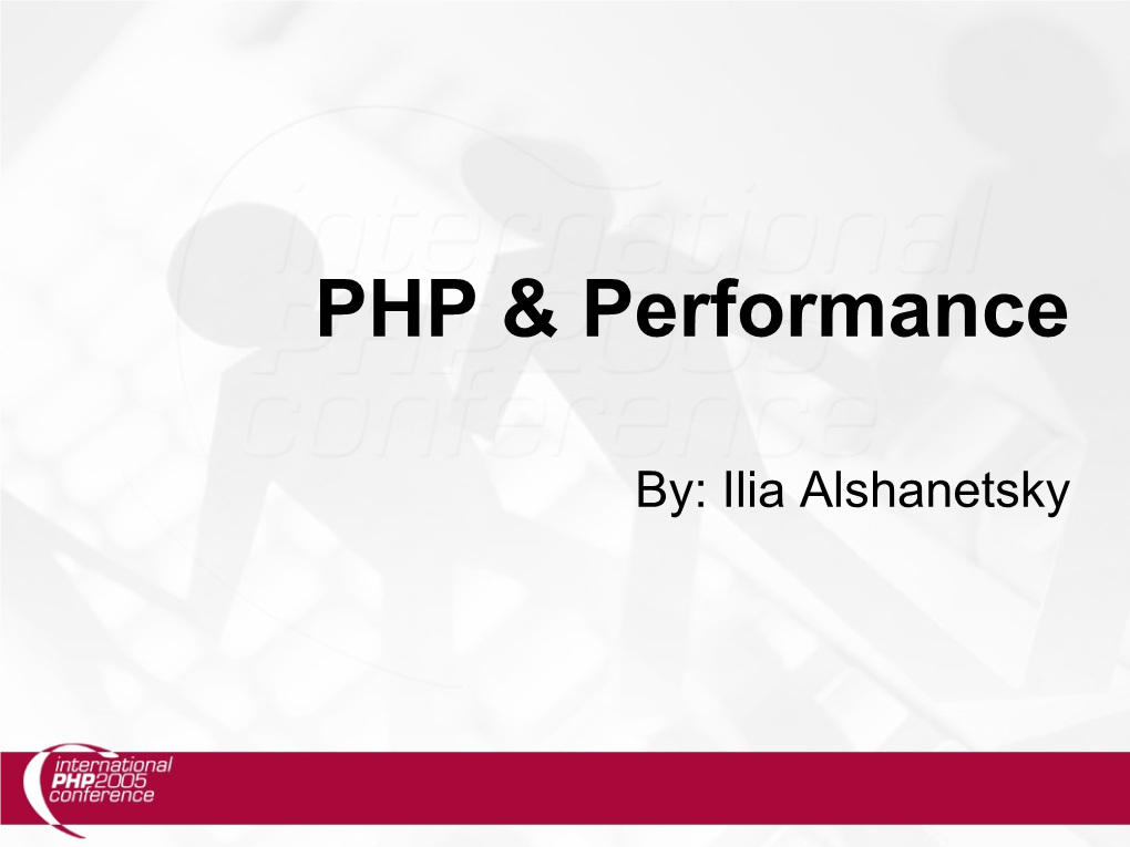 (PDF) PHP & Peformance