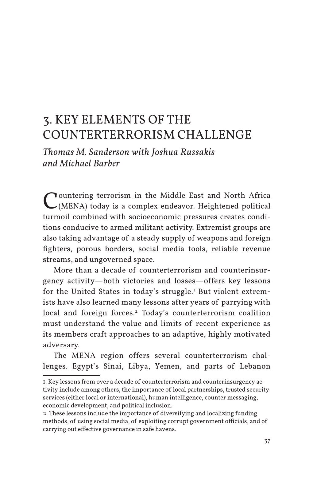 3. KEY ELEMENTS of the COUNTERTERRORISM CHALLENGE Thomas M